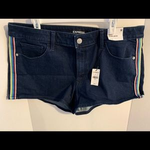 Summer Cute /Plus Shorts with Rainbow Stripe Sides